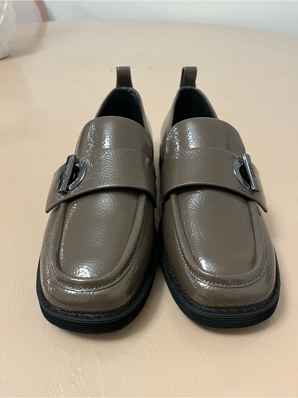 Dkny Women's Patent Loafers in Taupe